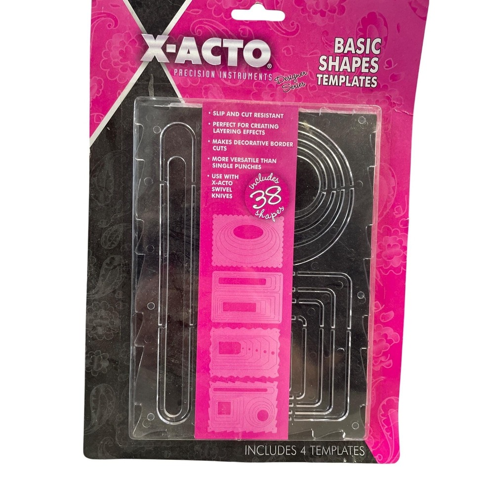 X-Acto Basic Shapes Stencil Set: 38 Craft Templates